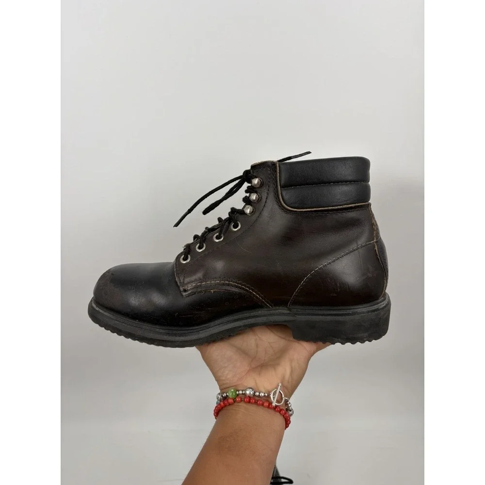 Red Wing Boots Mens Size 8.5 3E Steel Safety King Toe Black Work 2243 Vintage